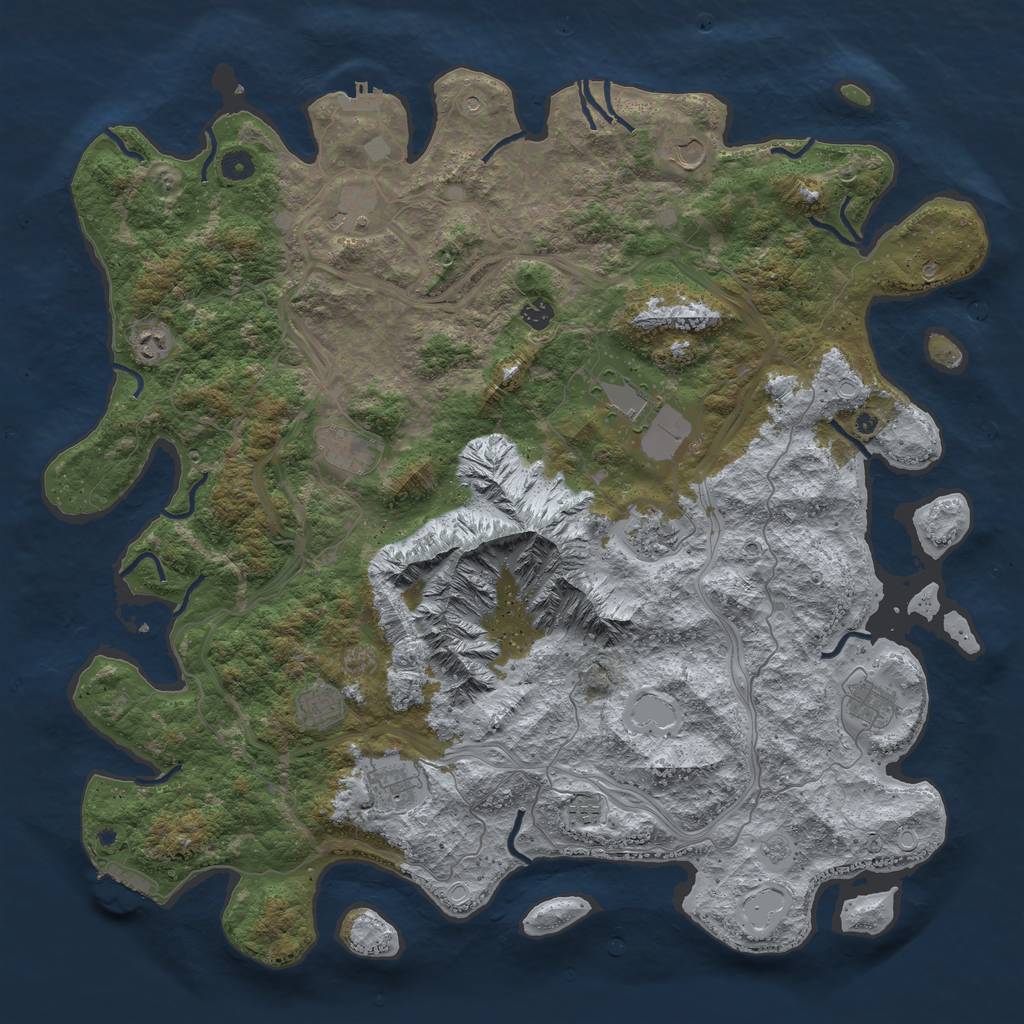 Rust Map: Procedural Map, Size: 5000, Seed: 274357559, 18 Monuments