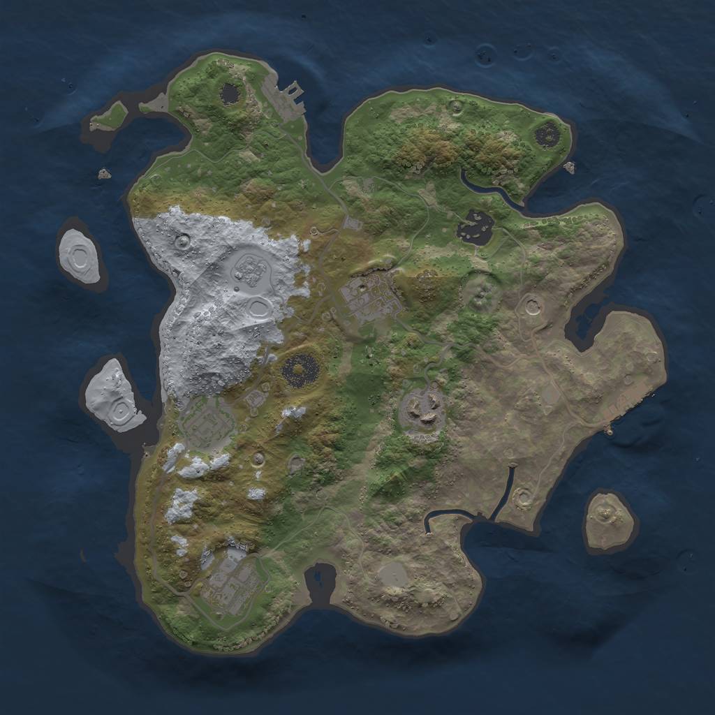 Rust Map: Procedural Map, Size: 3000, Seed: 496413611, 12 Monuments