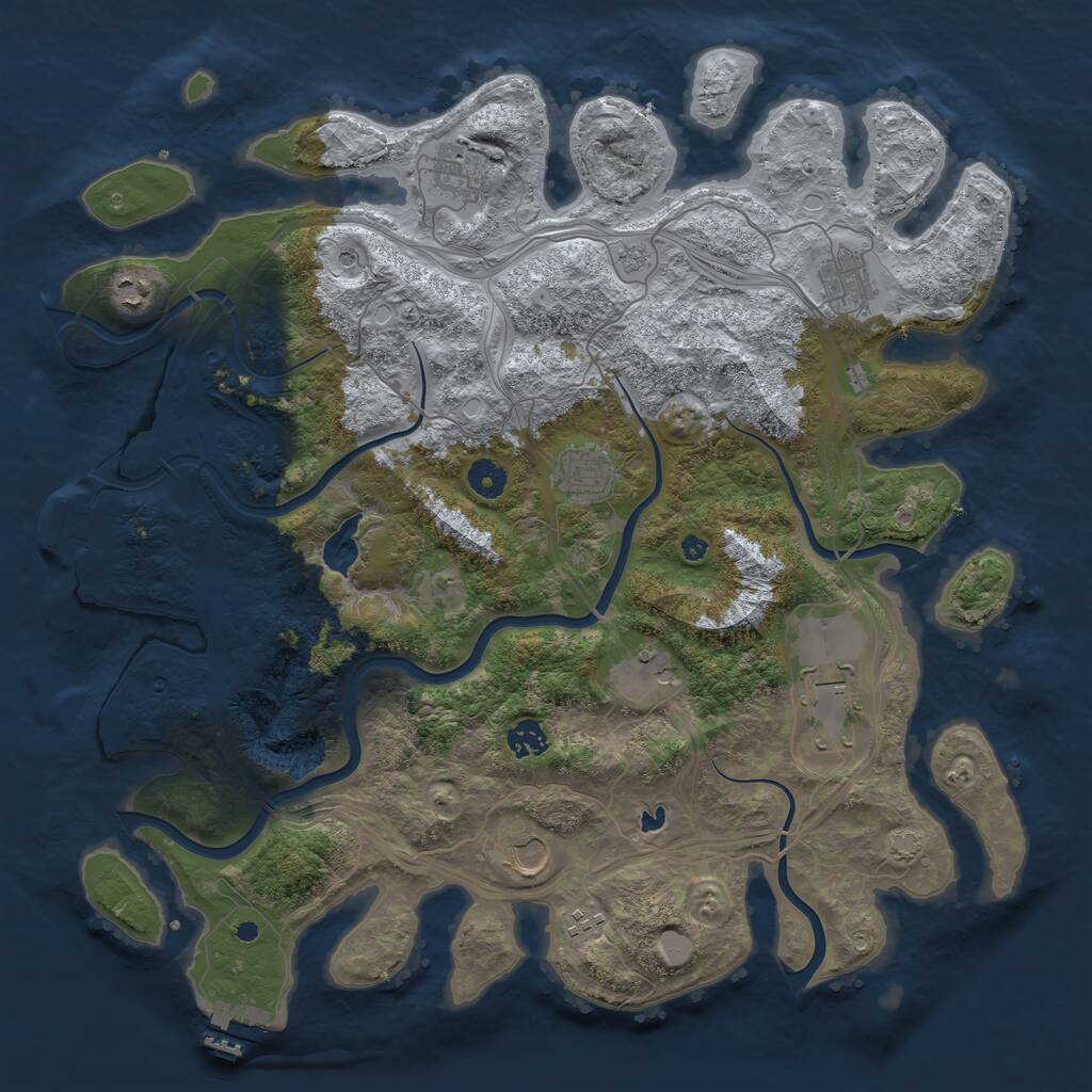 Rust Map: Procedural Map, Size: 4250, Seed: 34181581, 15 Monuments