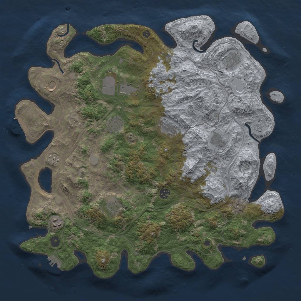 Rust Map: Procedural Map, Size: 4250, Seed: 690788776, 17 Monuments