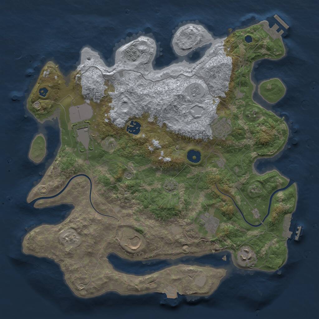 Rust Map: Procedural Map, Size: 3500, Seed: 5234525, 13 Monuments