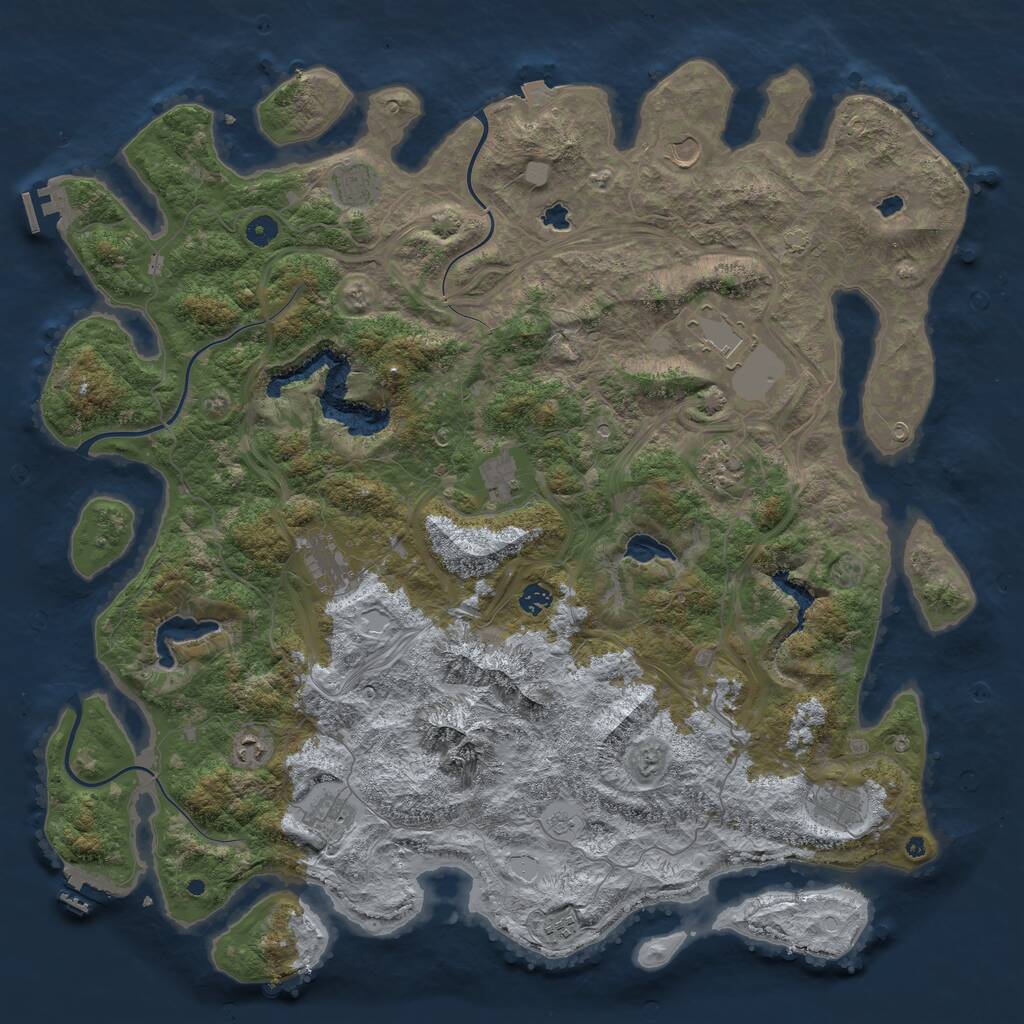 Rust Map: Procedural Map, Size: 5000, Seed: 626, 17 Monuments