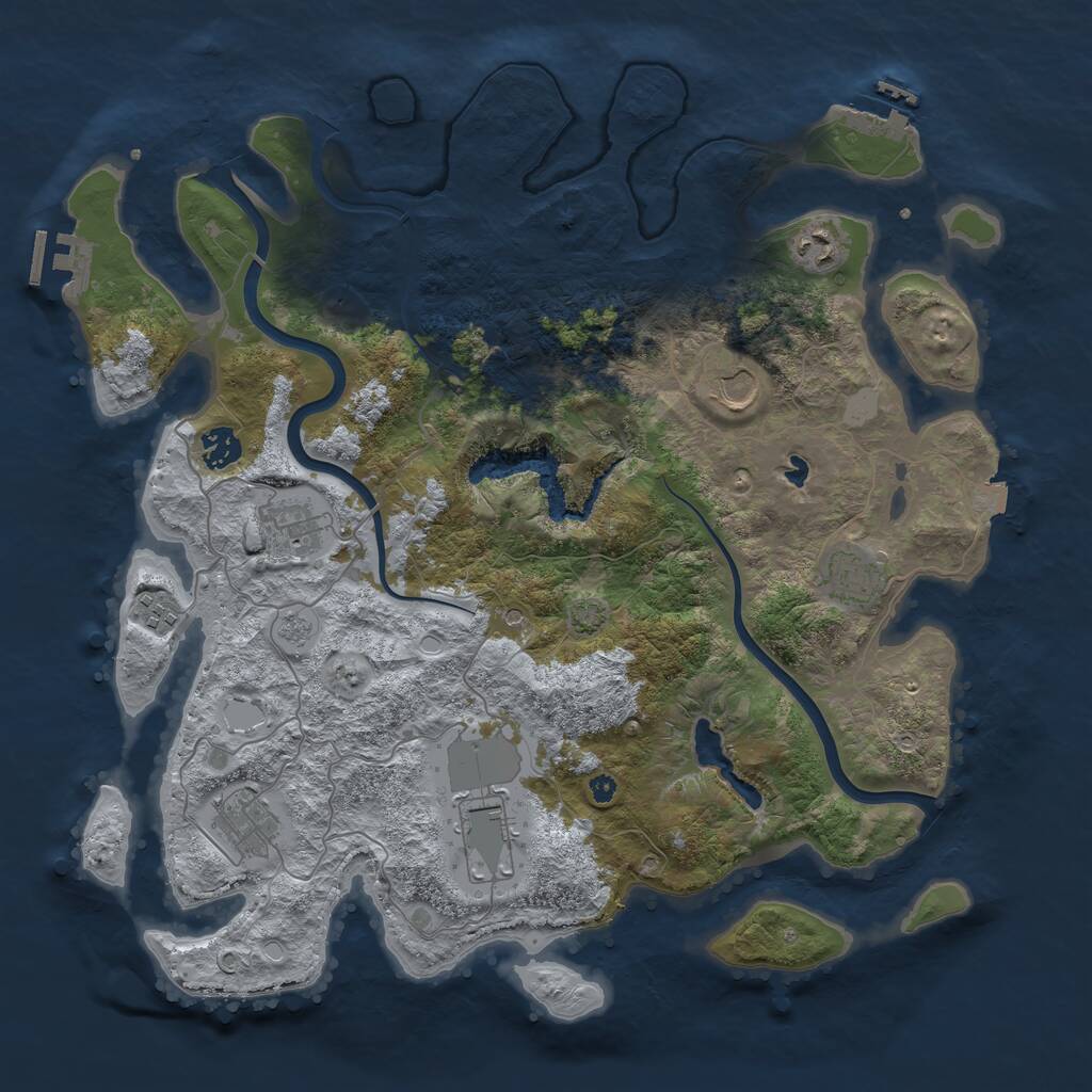 Rust Map: Procedural Map, Size: 4000, Seed: 1620930107, 14 Monuments