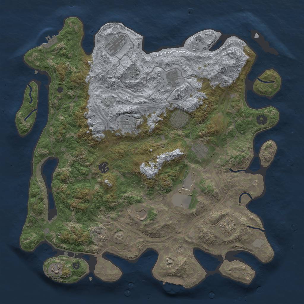 Rust Map: Procedural Map, Size: 4250, Seed: 977043926, 18 Monuments