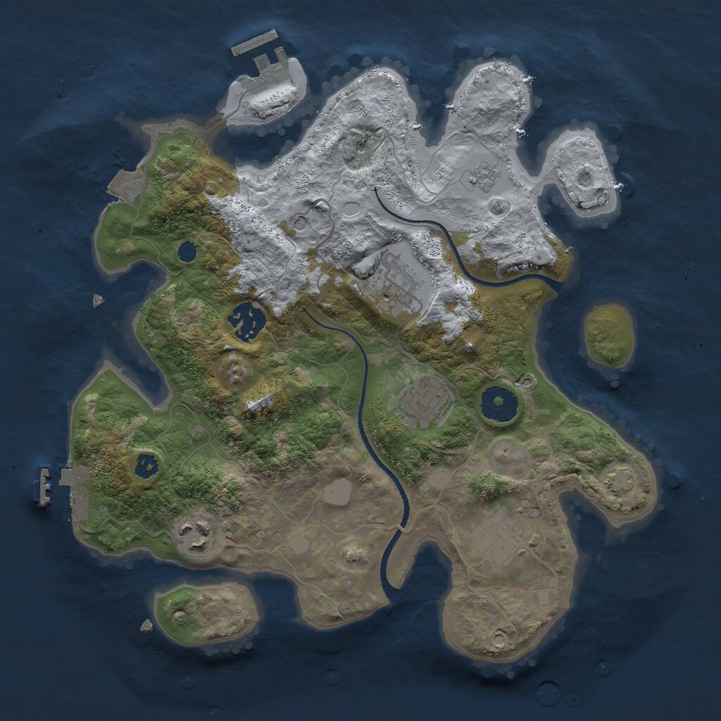 Rust Map: Procedural Map, Size: 3000, Seed: 165702563, 11 Monuments