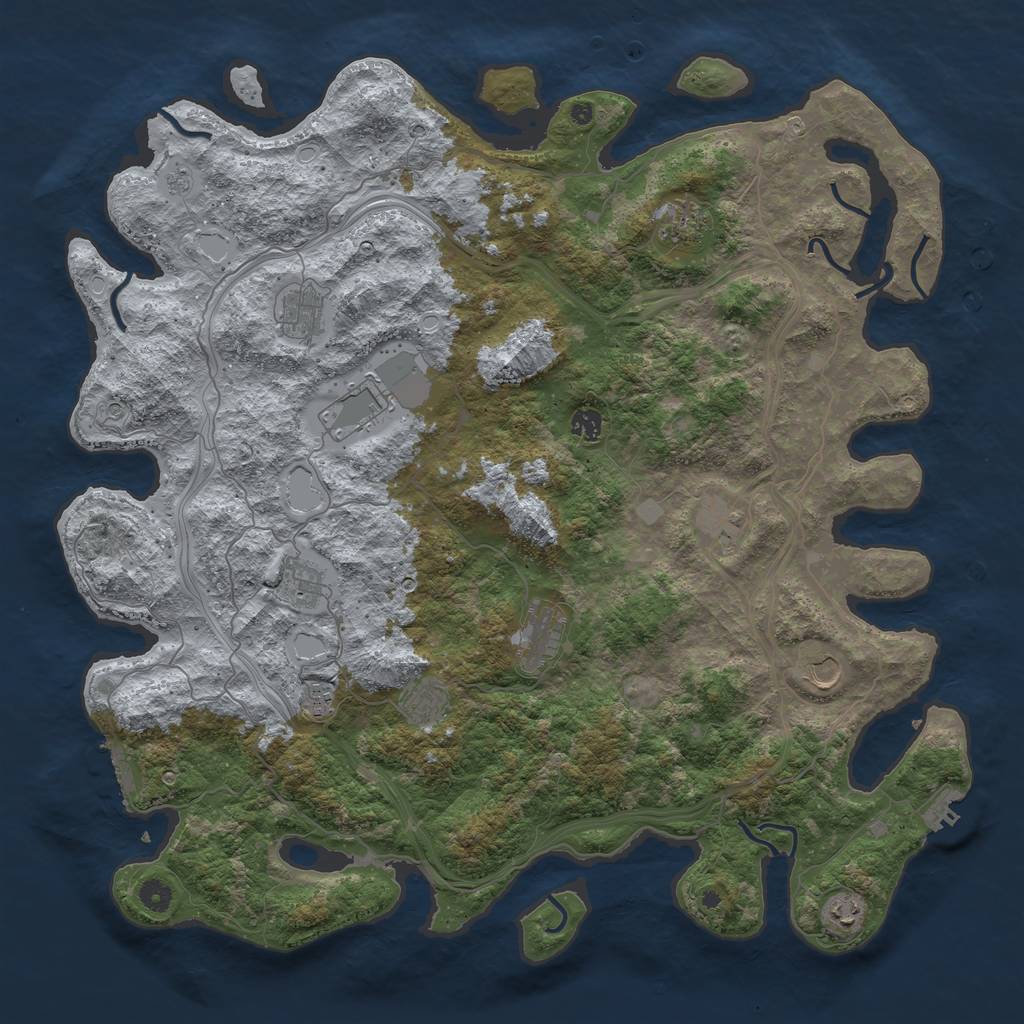 Rust Map: Procedural Map, Size: 4800, Seed: 1433979780, 18 Monuments