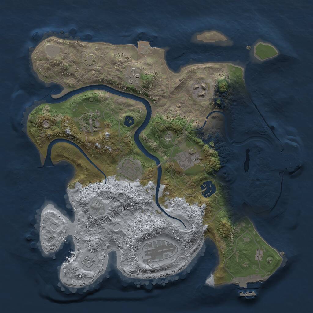 Rust Map: Procedural Map, Size: 3000, Seed: 93793318, 13 Monuments