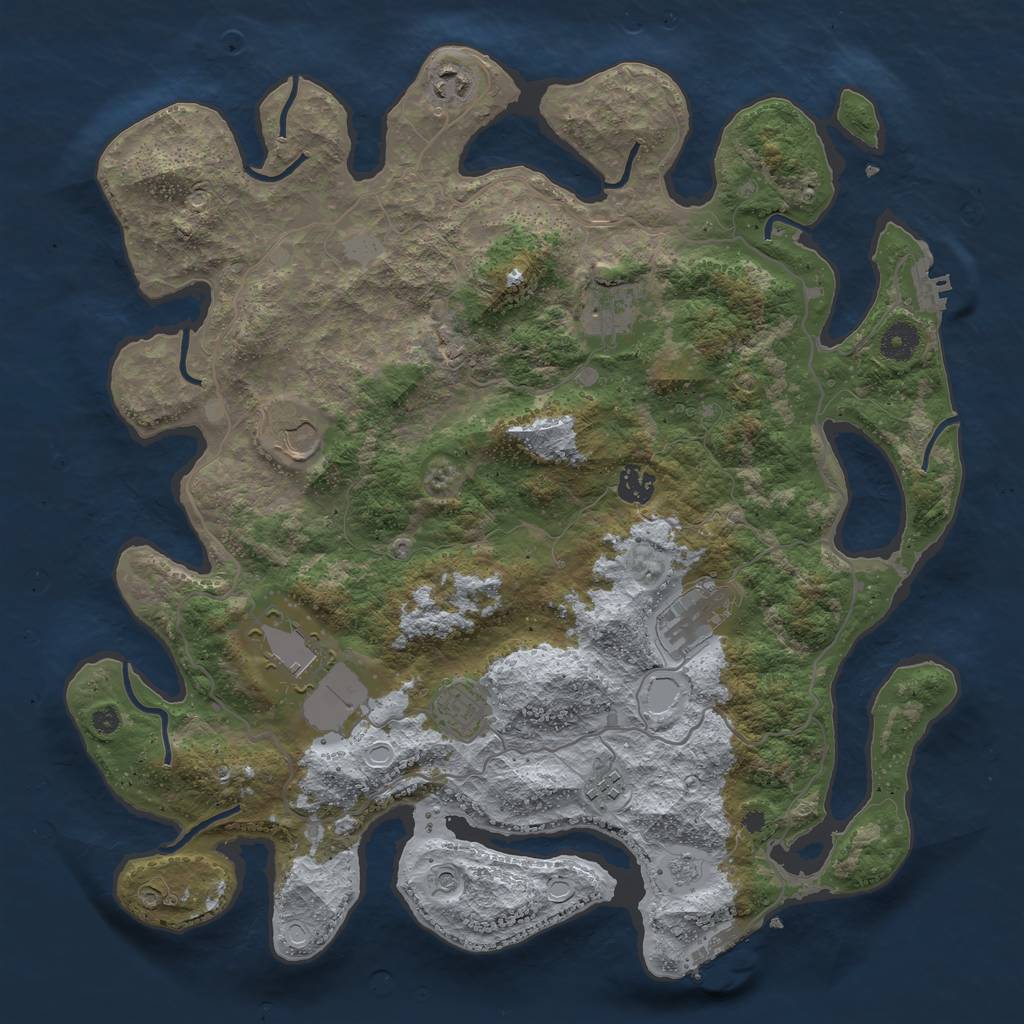 Rust Map: Procedural Map, Size: 4000, Seed: 745563, 15 Monuments
