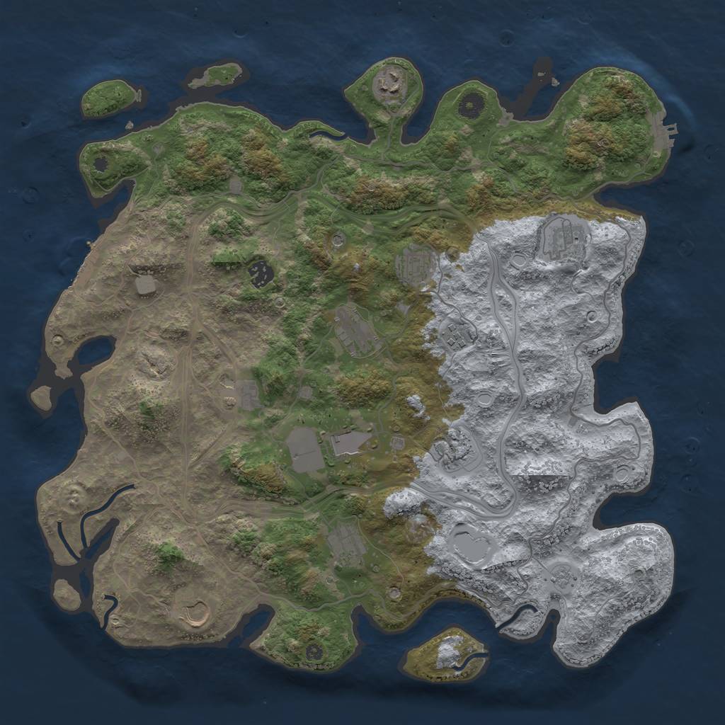 Rust Map: Procedural Map, Size: 4250, Seed: 392861278, 18 Monuments