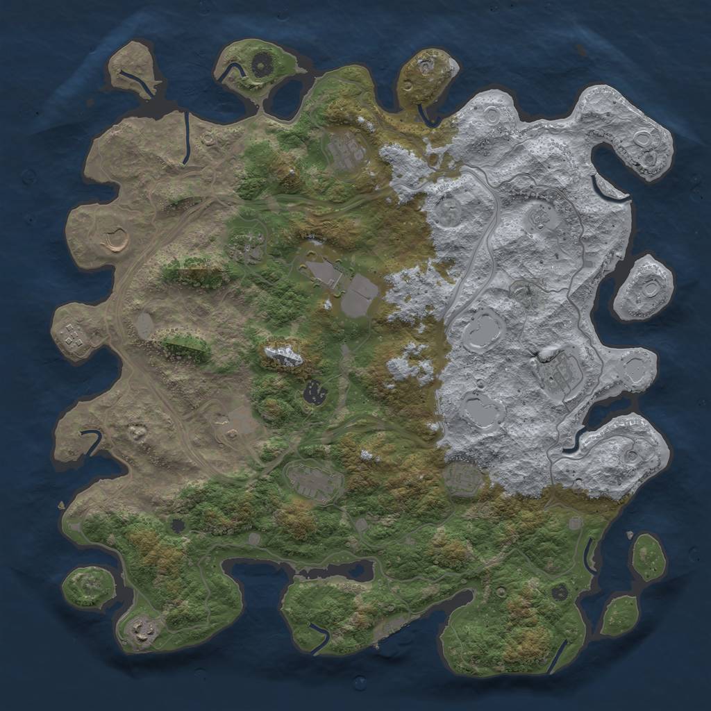 Rust Map: Procedural Map, Size: 4500, Seed: 12565, 17 Monuments