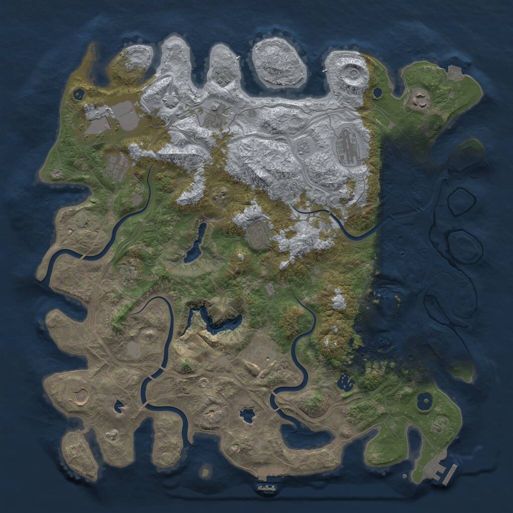 Rust Map: Procedural Map, Size: 4500, Seed: 522456434, 17 Monuments