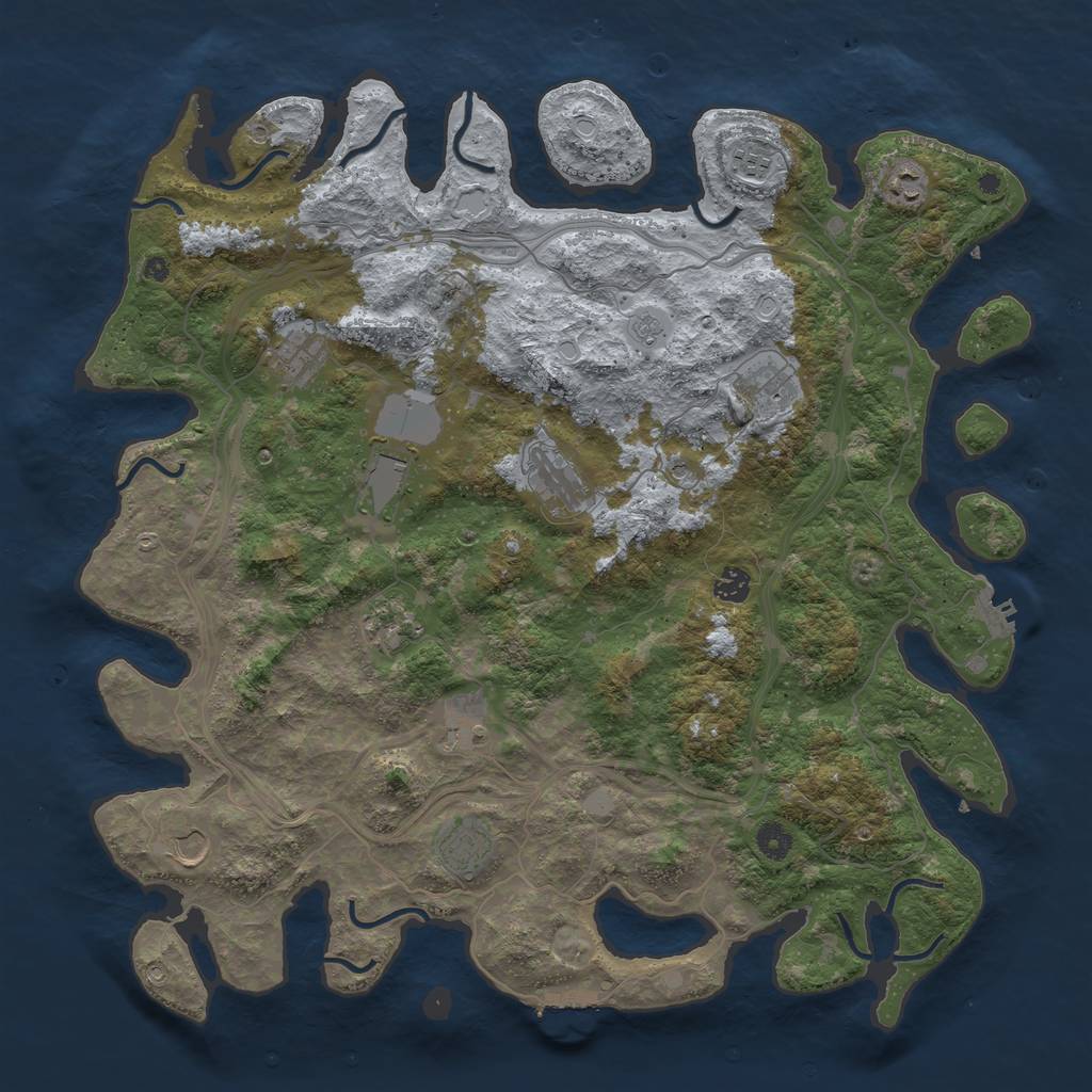 Rust Map: Procedural Map, Size: 4500, Seed: 522456434, 18 Monuments
