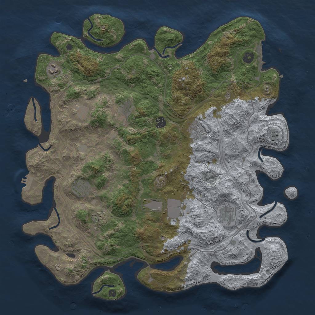 Rust Map: Procedural Map, Size: 4250, Seed: 564391838, 17 Monuments