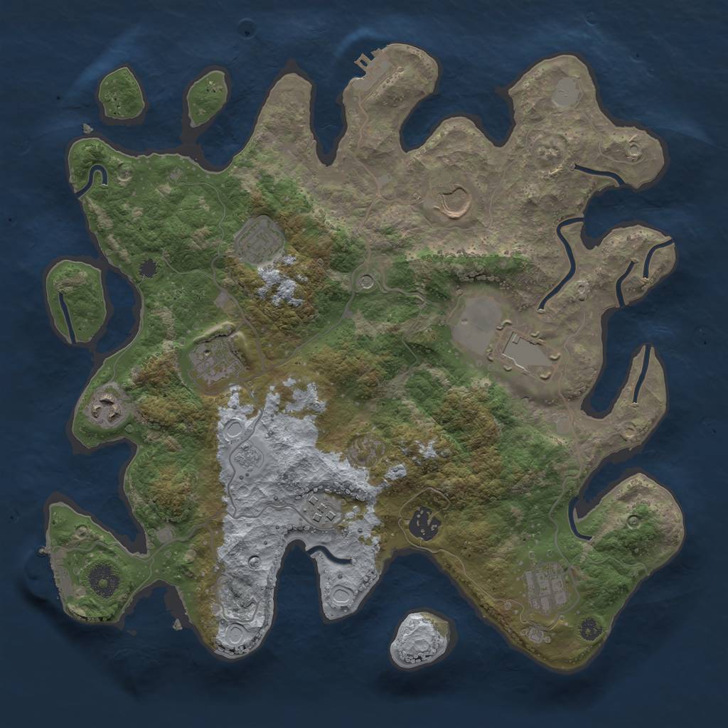 Rust Map: Procedural Map, Size: 3500, Seed: 737331584, 15 Monuments