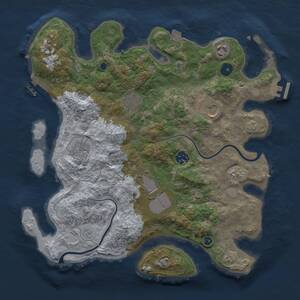 Thumbnail Rust Map: Procedural Map, Size: 3600, Seed: 20703, 13 Monuments