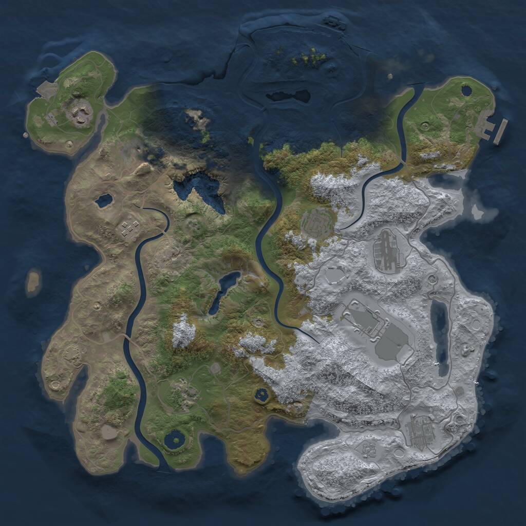 Rust Map: Procedural Map, Size: 4000, Seed: 902, 14 Monuments
