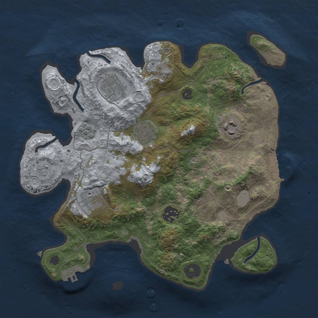 Rust Map: Procedural Map, Size: 3000, Seed: 408031373, 13 Monuments