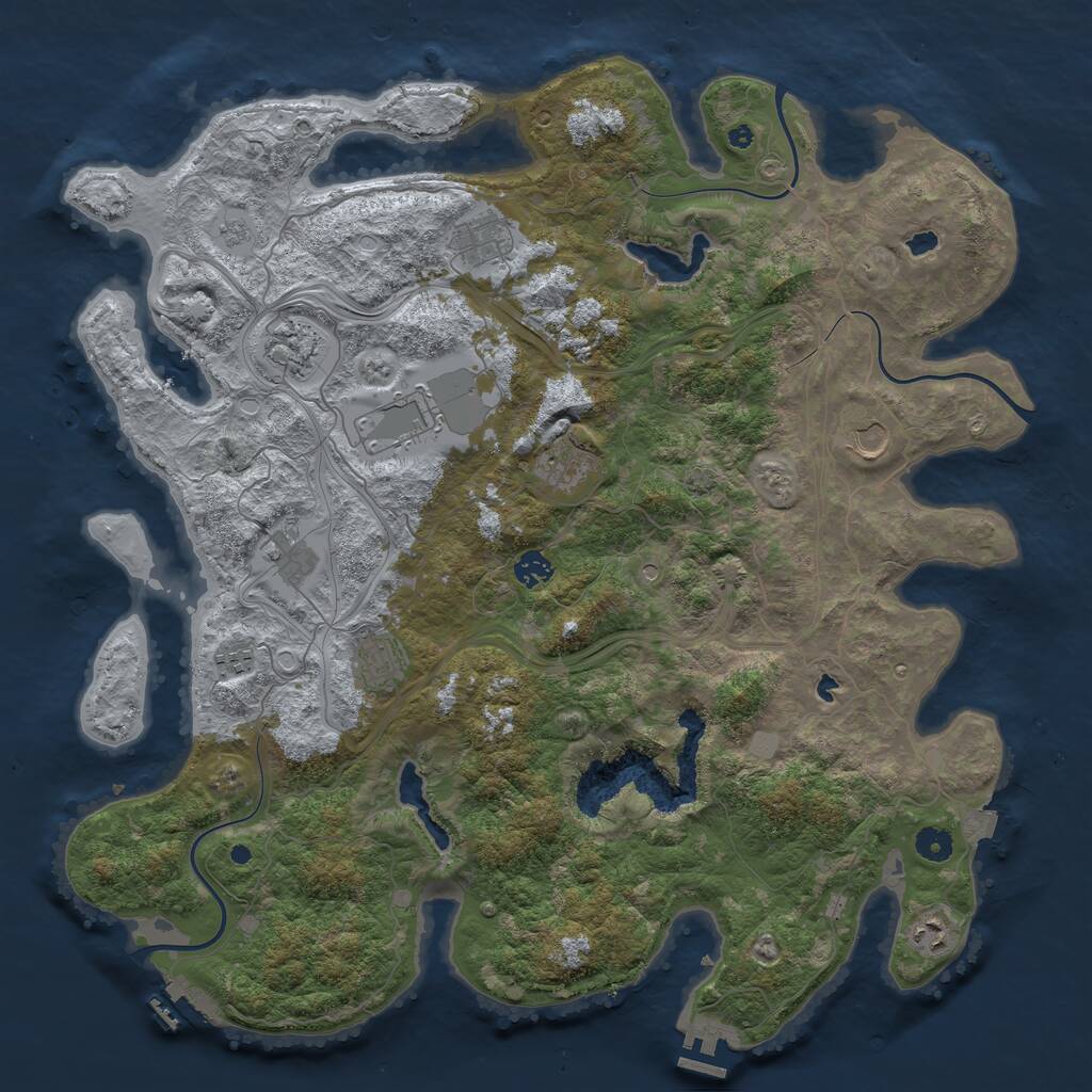 Rust Map: Procedural Map, Size: 4500, Seed: 956914709, 16 Monuments