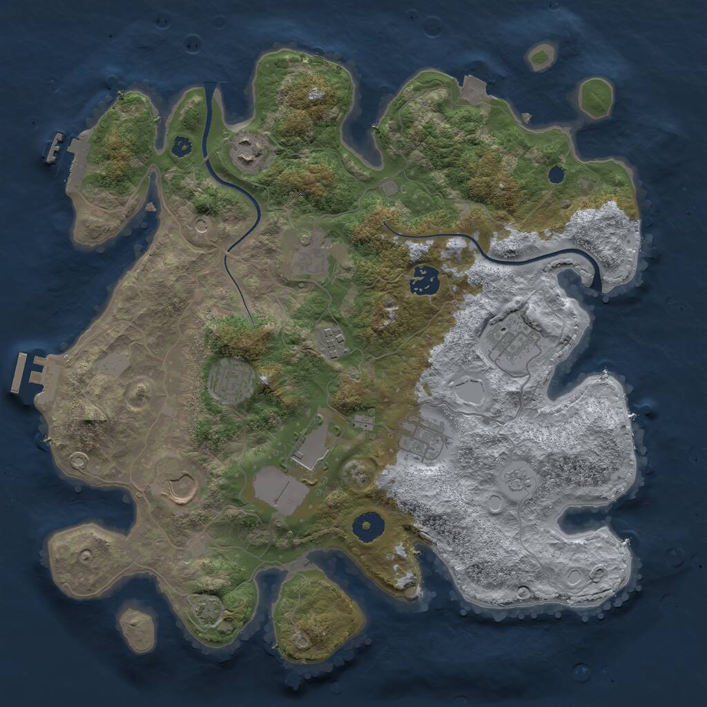 Rust Map: Procedural Map, Size: 3500, Seed: 170640805, 15 Monuments