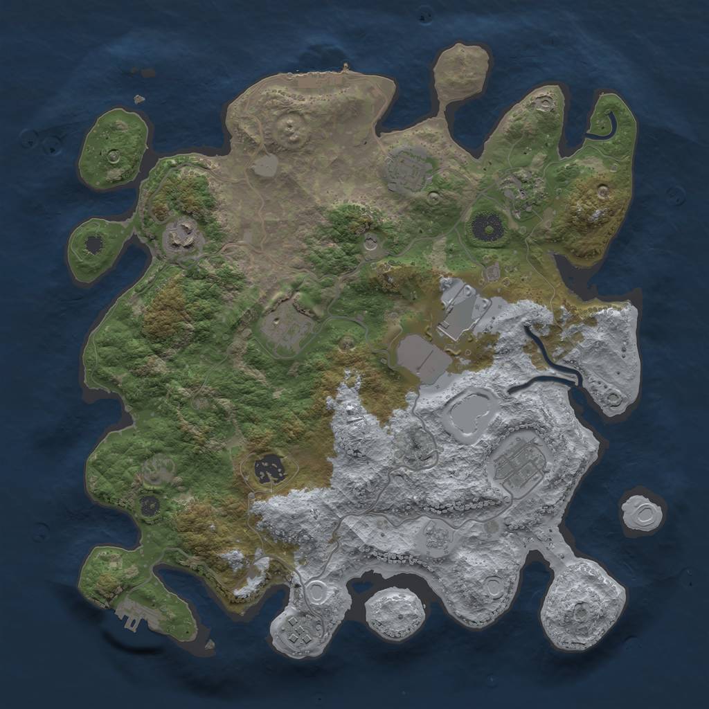 Rust Map: Procedural Map, Size: 3500, Seed: 1601014930, 15 Monuments