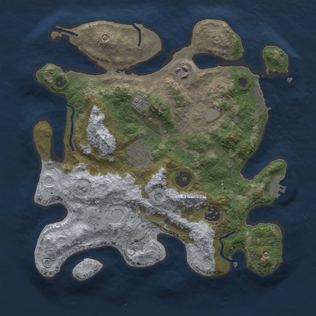Rust Map: Procedural Map, Size: 3000, Seed: 6520, 11 Monuments