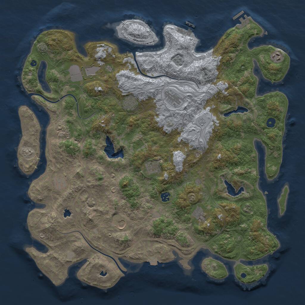 Rust Map: Procedural Map, Size: 4800, Seed: 1435432768, 17 Monuments