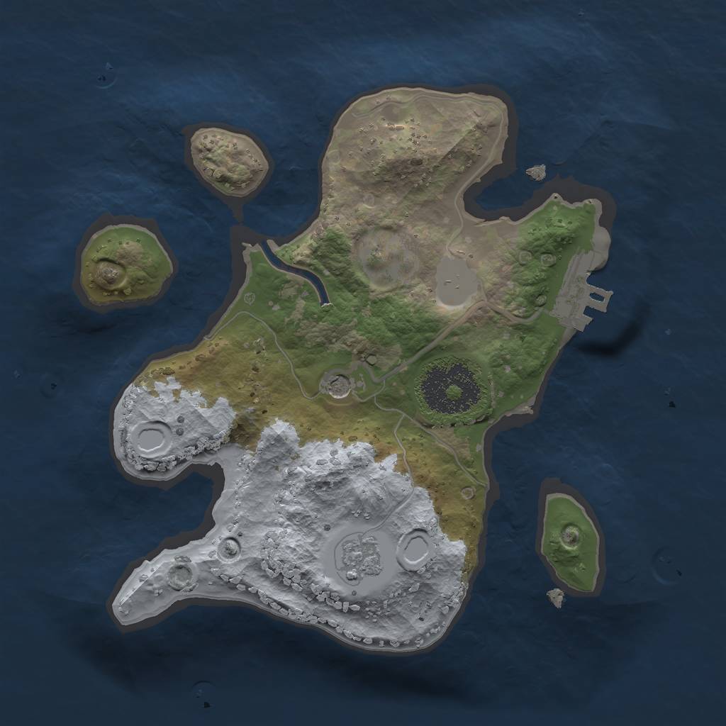 Rust Map: Procedural Map, Size: 2000, Seed: 50590, 6 Monuments