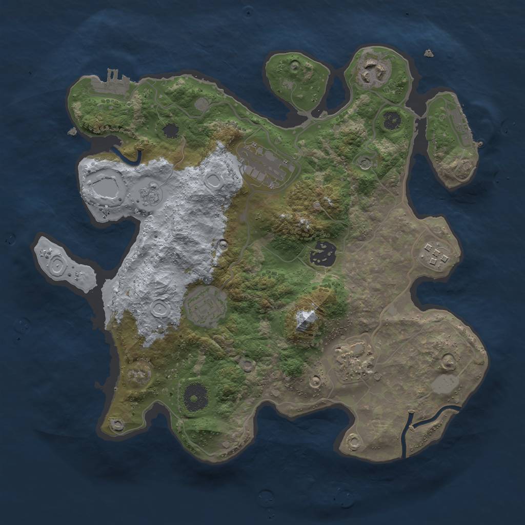 Rust Map: Procedural Map, Size: 3000, Seed: 983150692, 13 Monuments