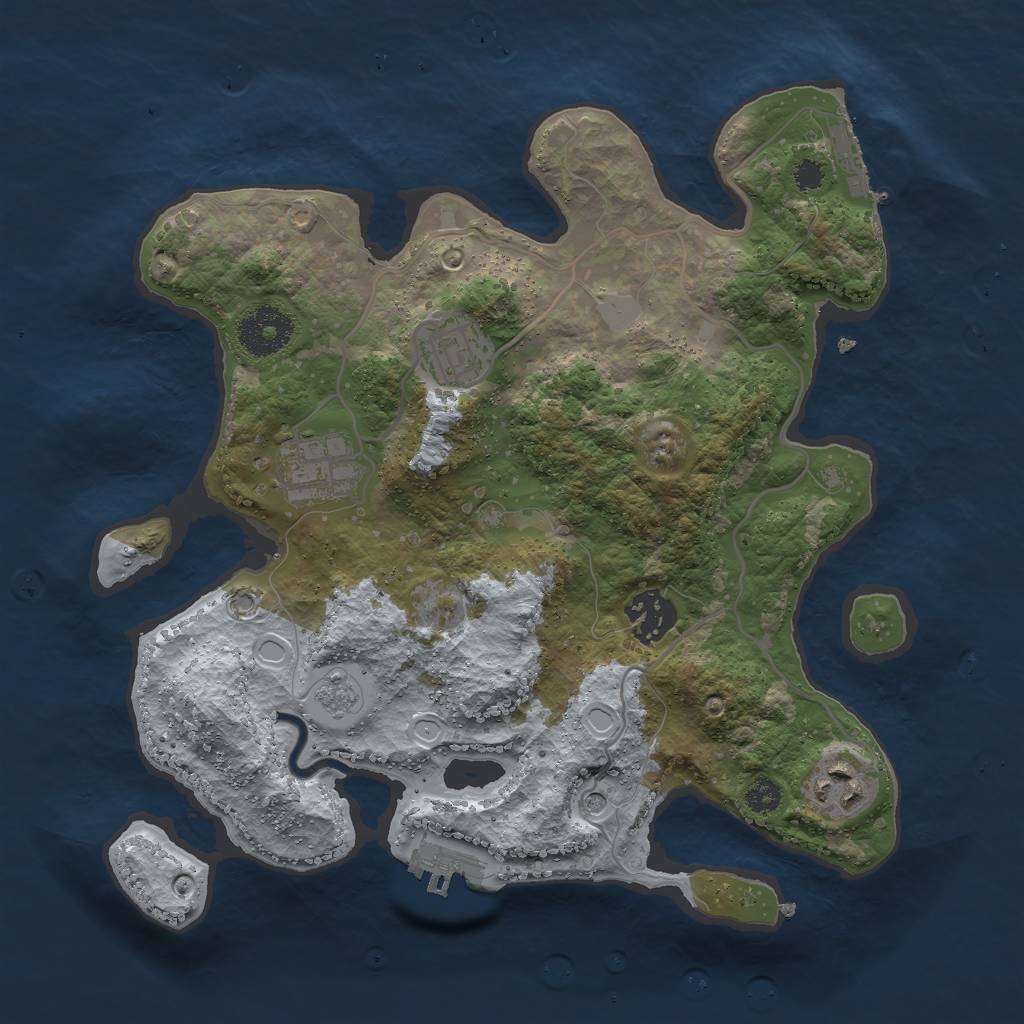 Rust Map: Procedural Map, Size: 3000, Seed: 1562165494, 11 Monuments