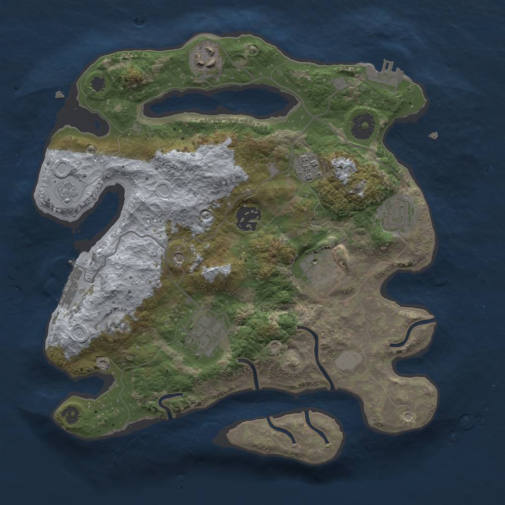 Rust Map: Procedural Map, Size: 3000, Seed: 1540701580, 13 Monuments