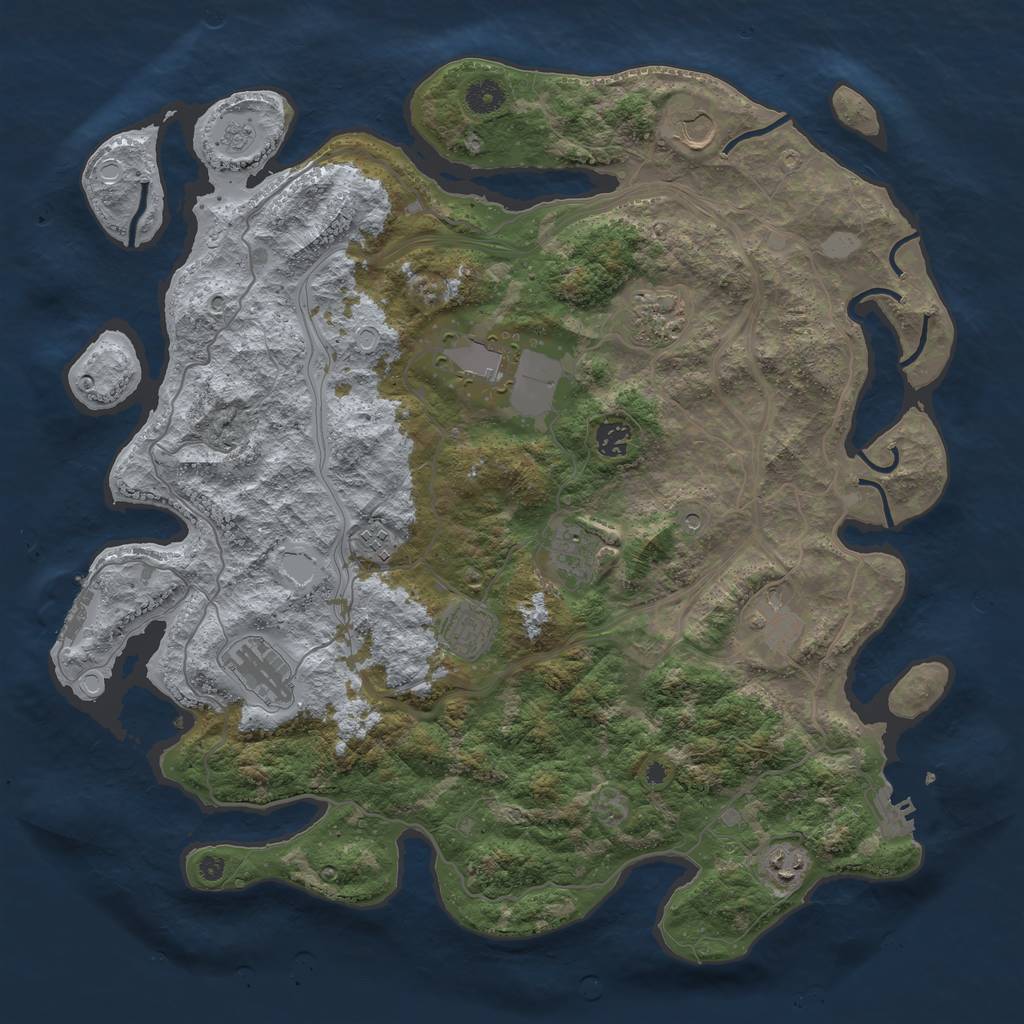 Rust Map: Procedural Map, Size: 4250, Seed: 326044464, 17 Monuments