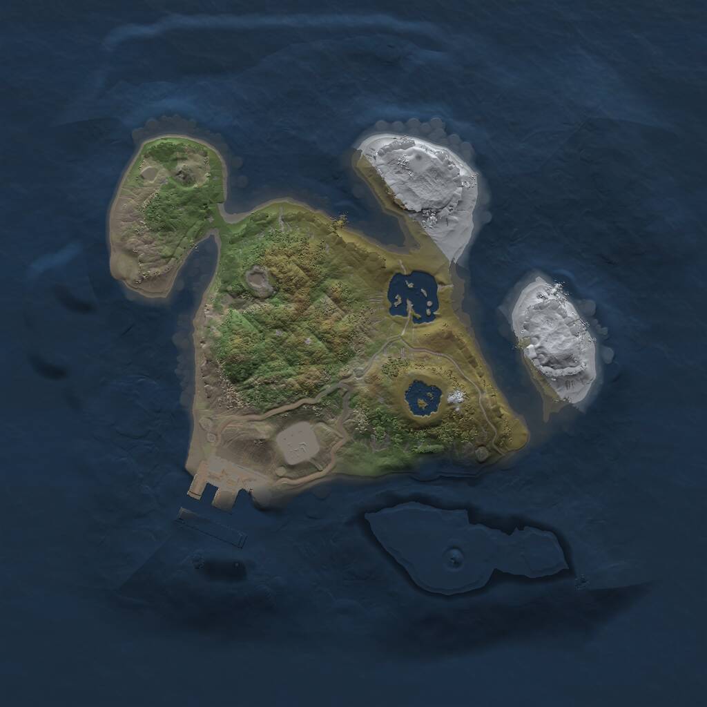 Rust Map: Procedural Map, Size: 2000, Seed: 1167814857, 3 Monuments