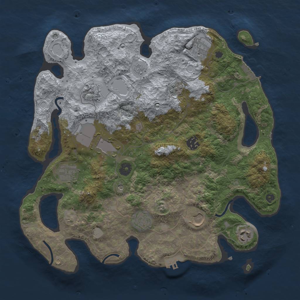 Rust Map: Procedural Map, Size: 3500, Seed: 581052273, 16 Monuments