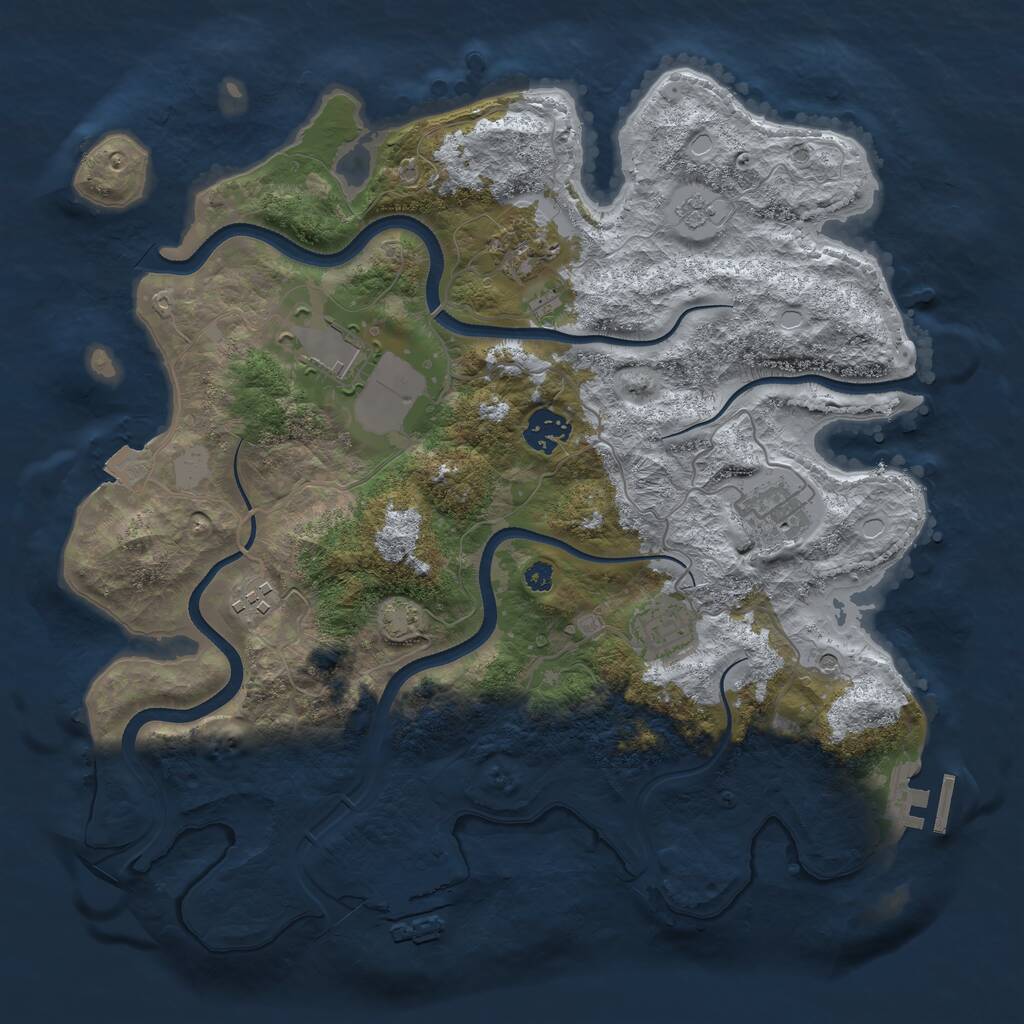 Rust Map: Procedural Map, Size: 3500, Seed: 1082590339, 12 Monuments
