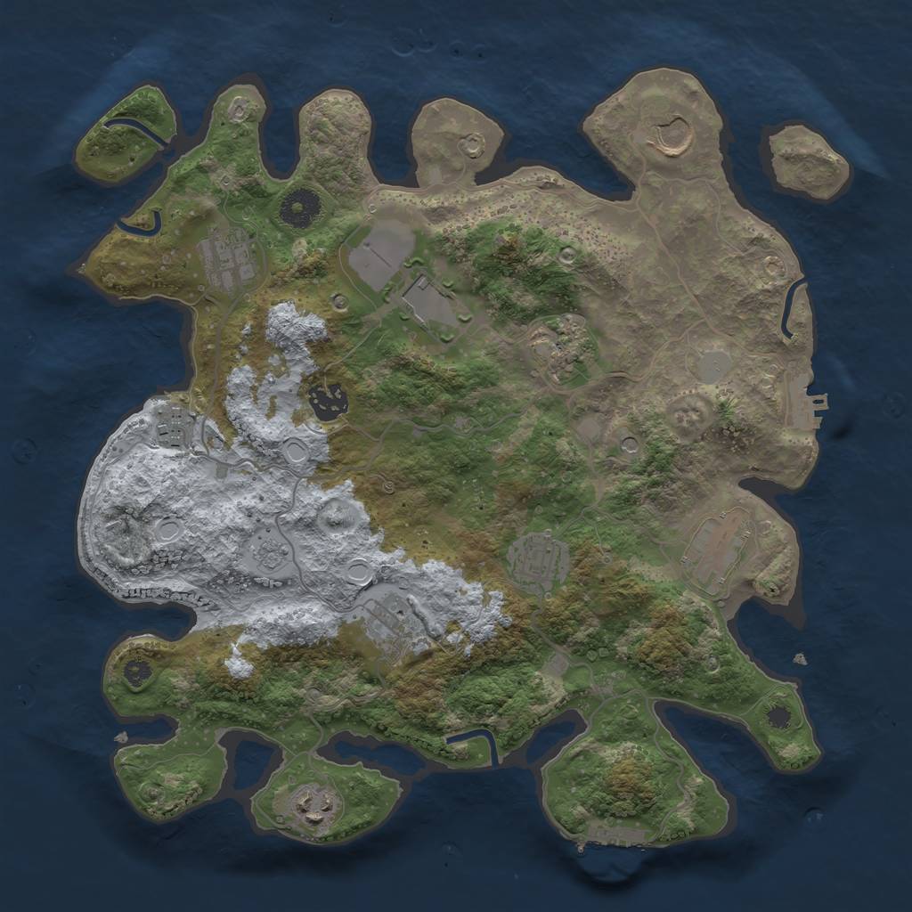 Rust Map: Procedural Map, Size: 3500, Seed: 1722046248, 17 Monuments