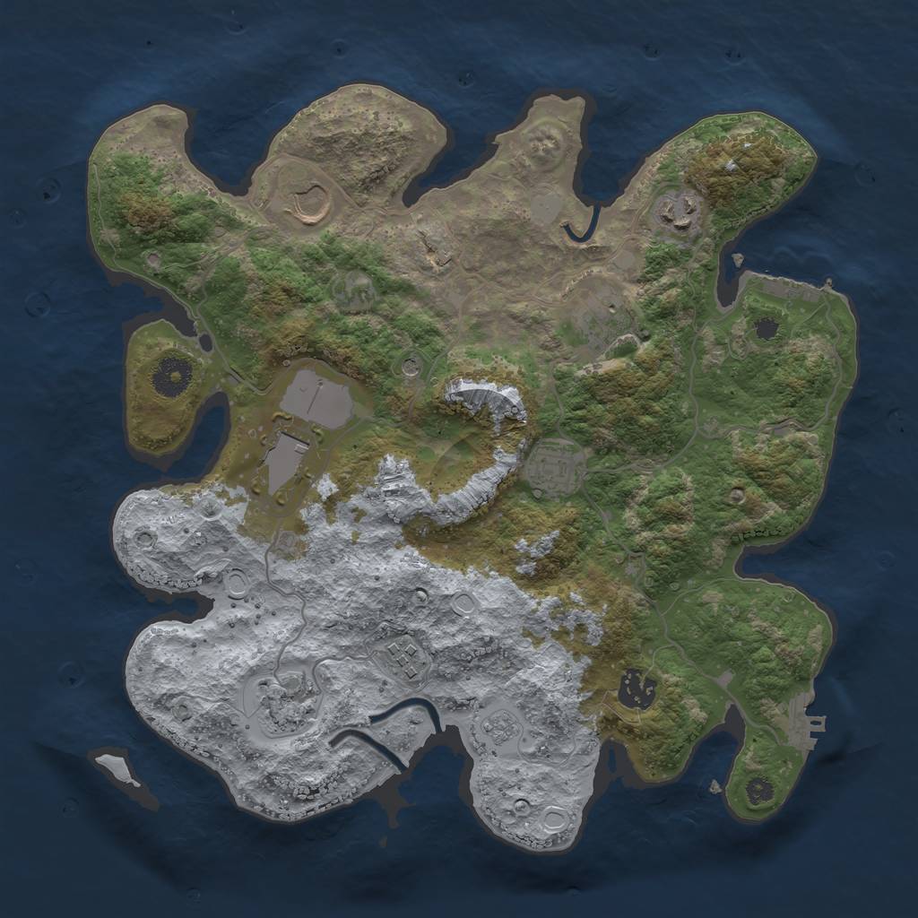Rust Map: Procedural Map, Size: 3500, Seed: 2083329071, 15 Monuments