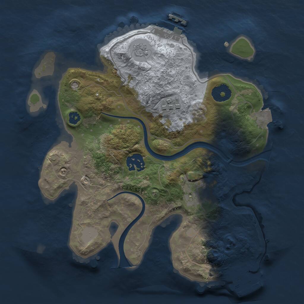 Rust Map: Procedural Map, Size: 2500, Seed: 14004, 7 Monuments