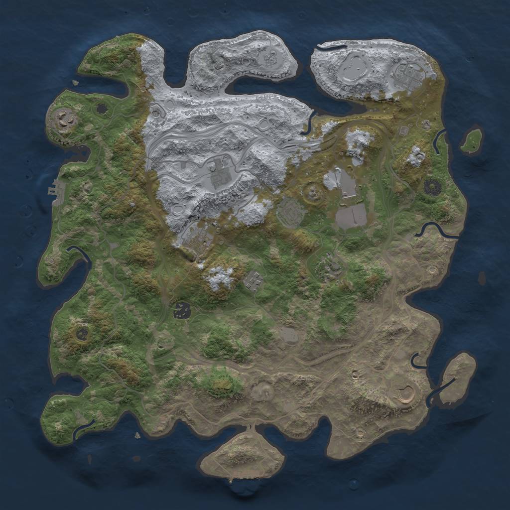Rust Map: Procedural Map, Size: 4250, Seed: 1927600737, 17 Monuments