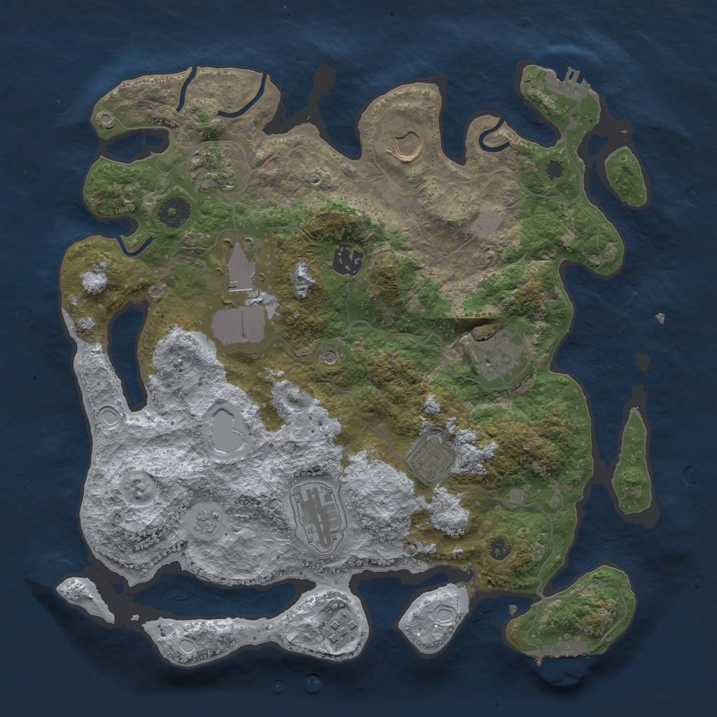 Rust Map: Procedural Map, Size: 3500, Seed: 231943596, 15 Monuments