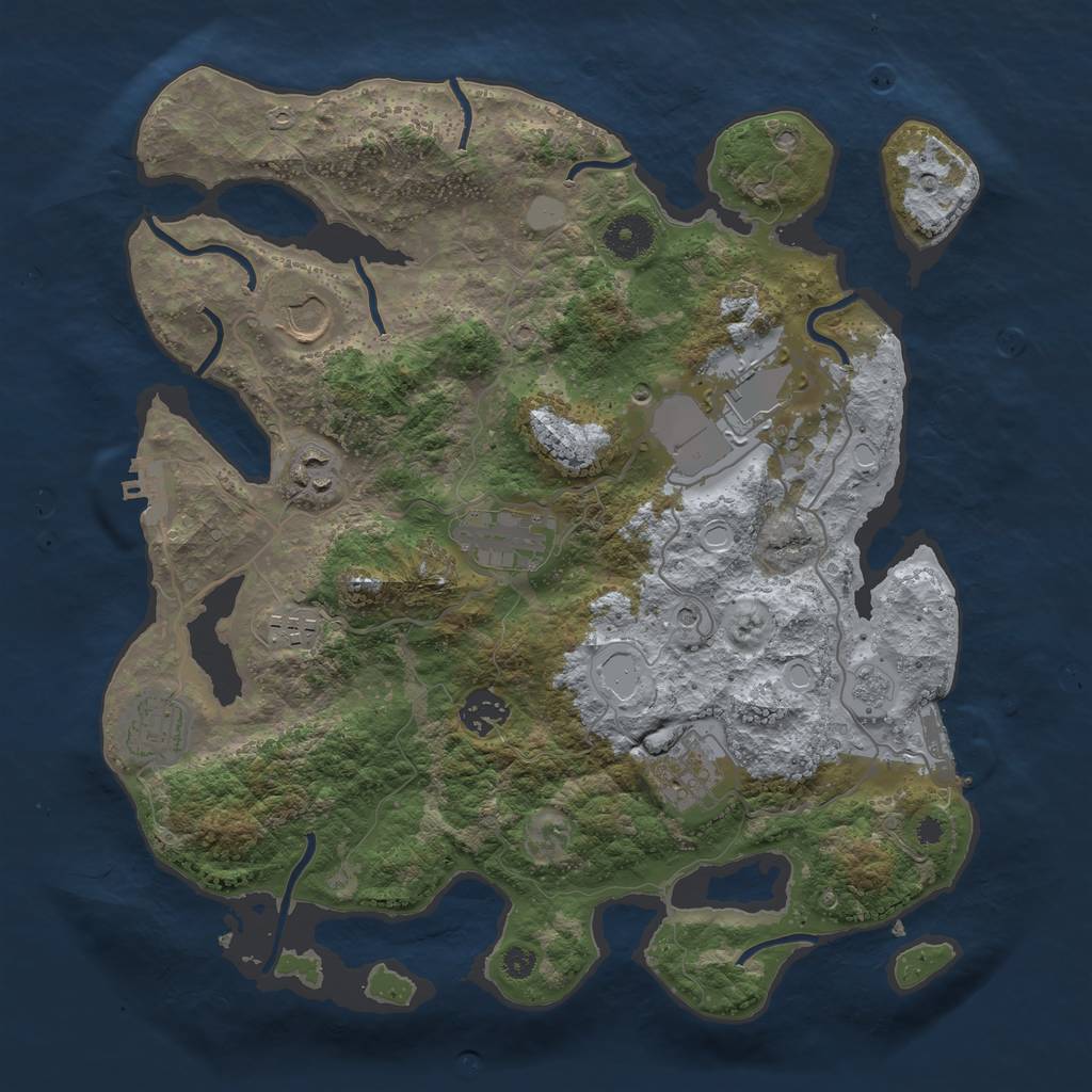 Rust Map: Procedural Map, Size: 3550, Seed: 2024738070, 15 Monuments