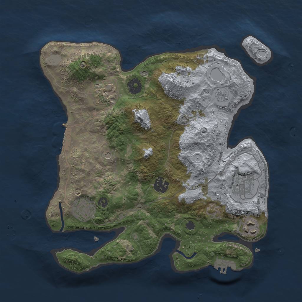 Rust Map: Procedural Map, Size: 3000, Seed: 8863175, 12 Monuments