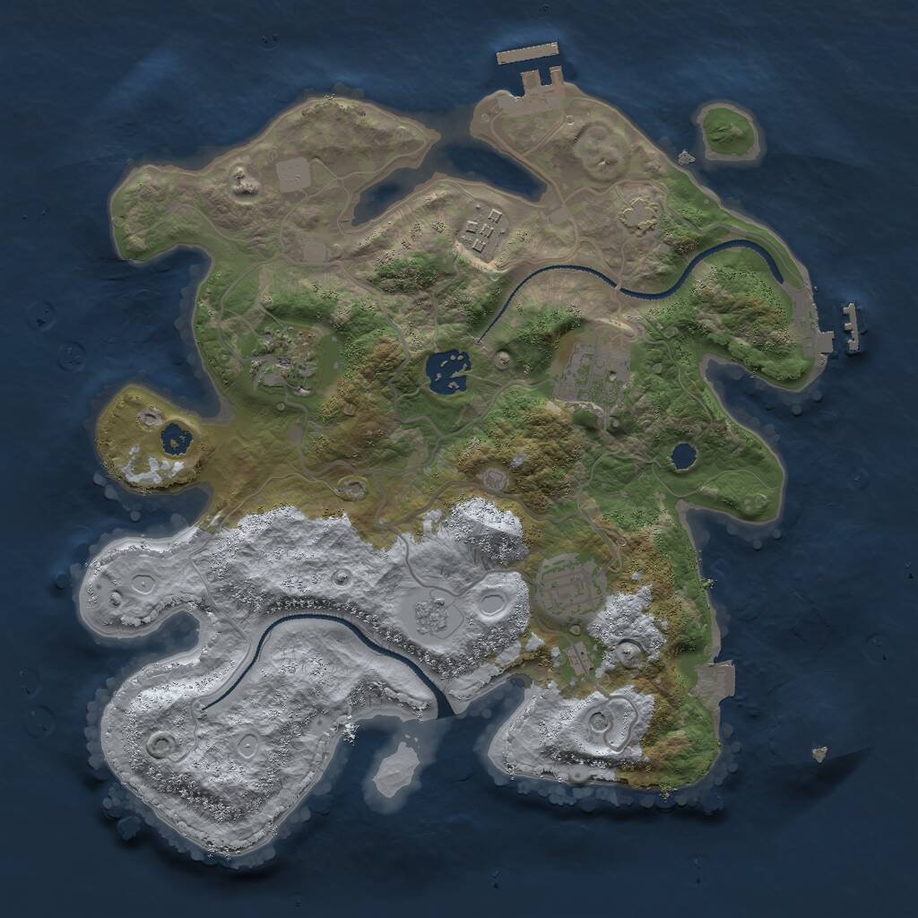 Rust Map: Procedural Map, Size: 3000, Seed: 1337846, 11 Monuments