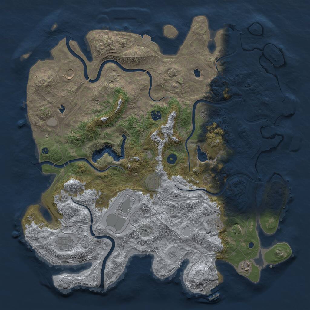 Rust Map: Procedural Map, Size: 4500, Seed: 281225, 14 Monuments