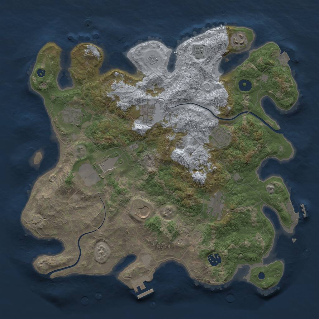 Rust Map: Procedural Map, Size: 3750, Seed: 1310747621, 15 Monuments