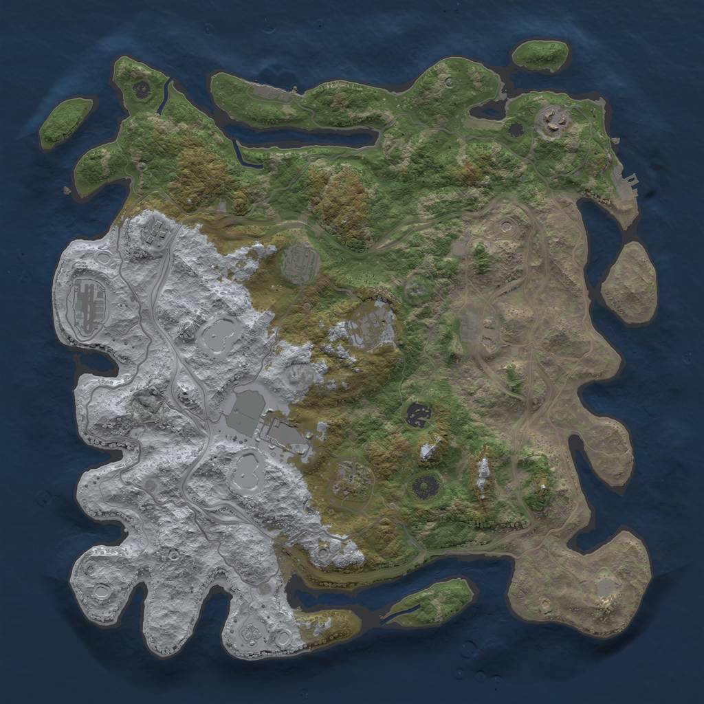 Rust Map: Procedural Map, Size: 4250, Seed: 139277977, 16 Monuments