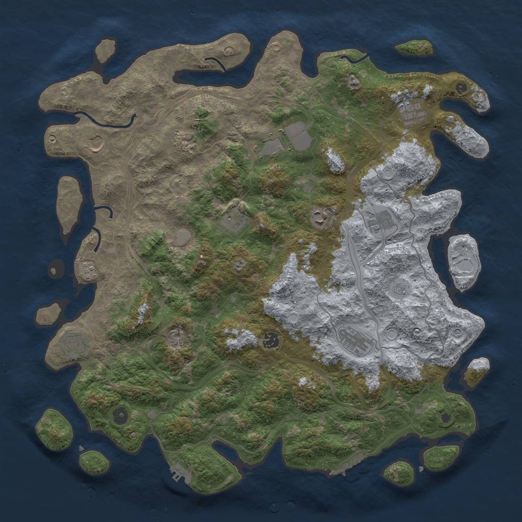 Rust Map: Procedural Map, Size: 4750, Seed: 2035276498, 18 Monuments