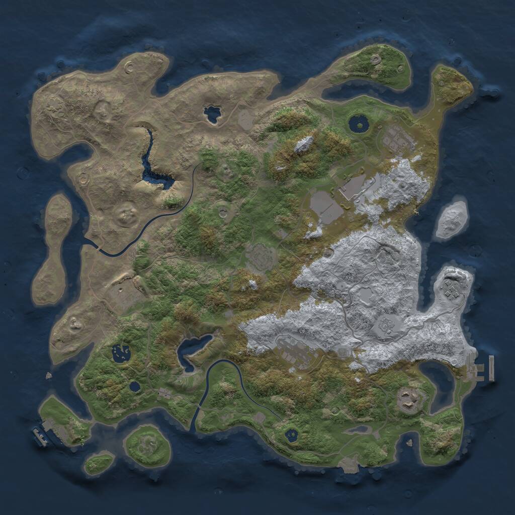 Rust Map: Procedural Map, Size: 4000, Seed: 1541556271, 14 Monuments