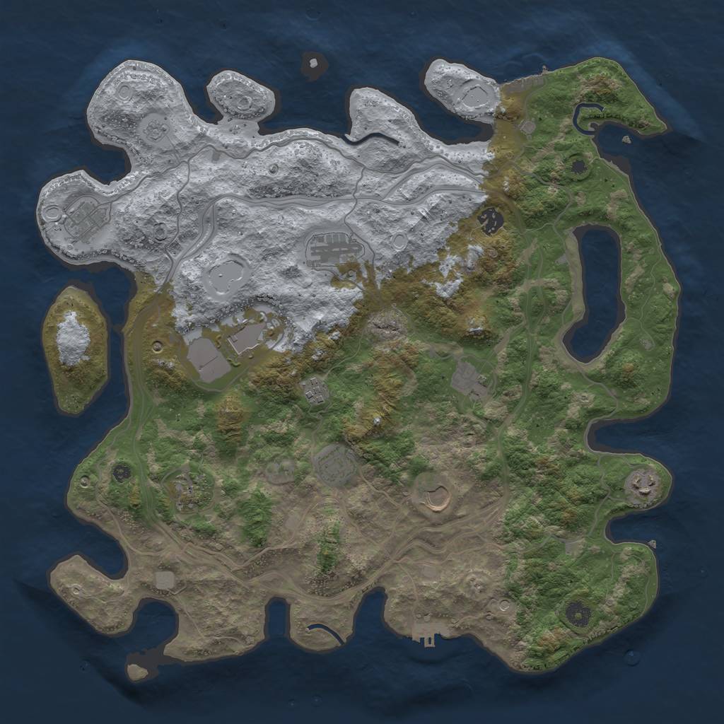 Rust Map: Procedural Map, Size: 4250, Seed: 396727, 17 Monuments