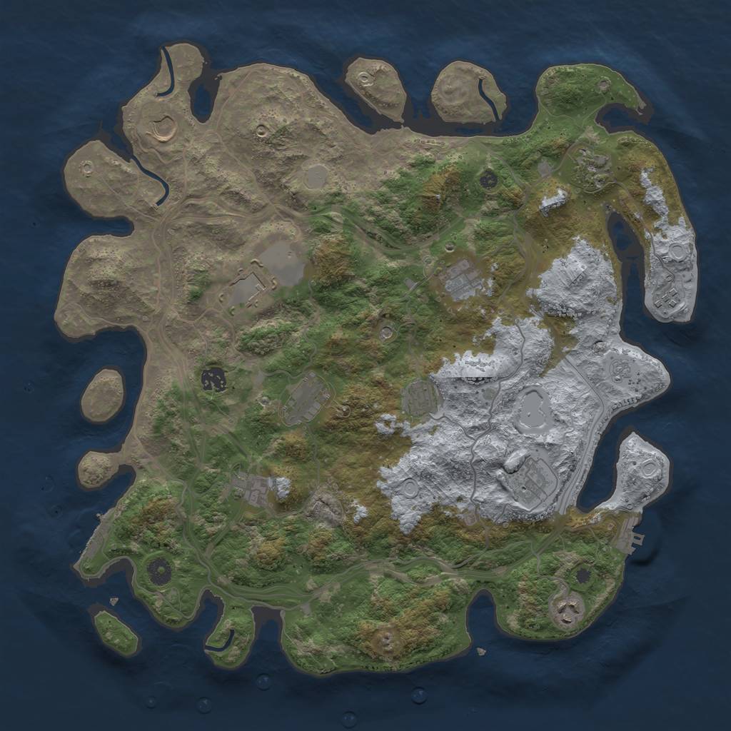 Rust Map: Procedural Map, Size: 4250, Seed: 2002671484, 18 Monuments