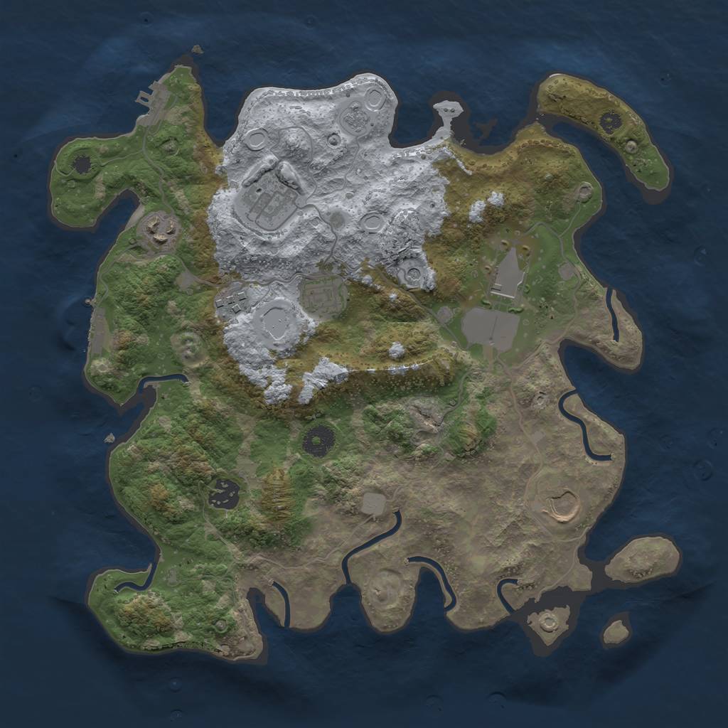 Rust Map: Procedural Map, Size: 3500, Seed: 8846850, 14 Monuments